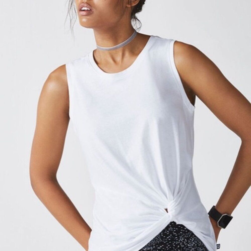 Fabletics Hera Tee White Muscle Tank Workout Top XL